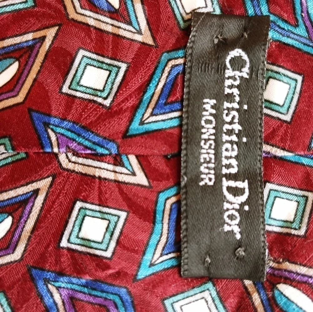 Vintage Christian Dior Silk Diamond Tie 59